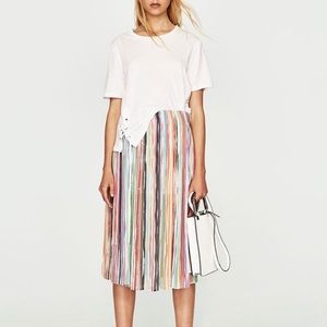 Zara multicolored midi pleated skirt